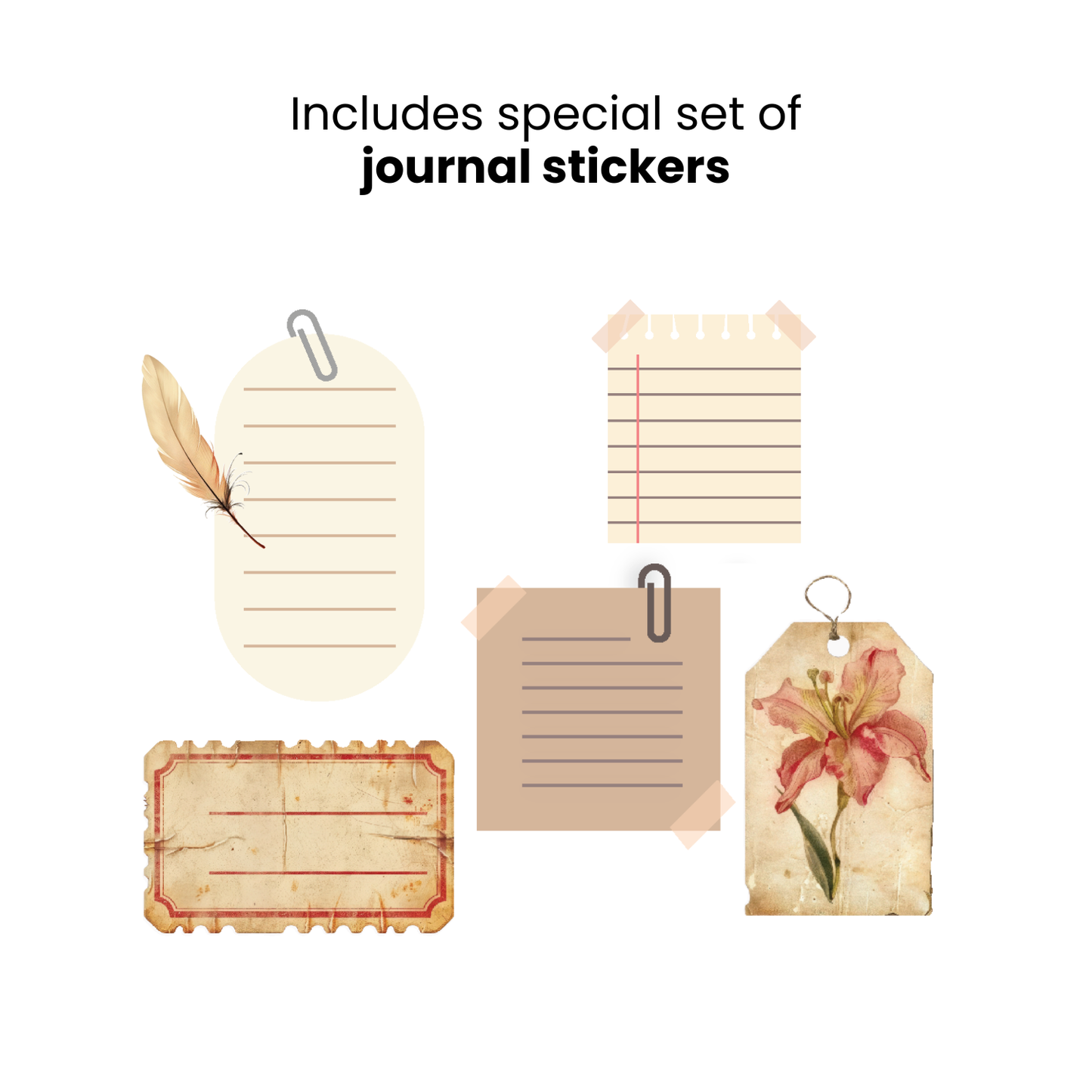 includes set of journal stickers
