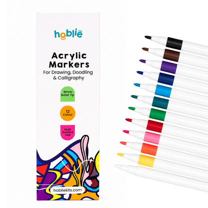 Acrylic Markers Set of 12 - hoblie