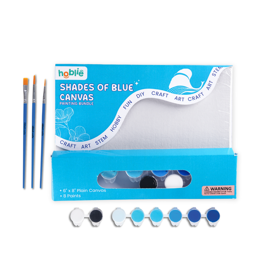 Shades of Blue Small Canvas Painting Kit for Adults – hoblie