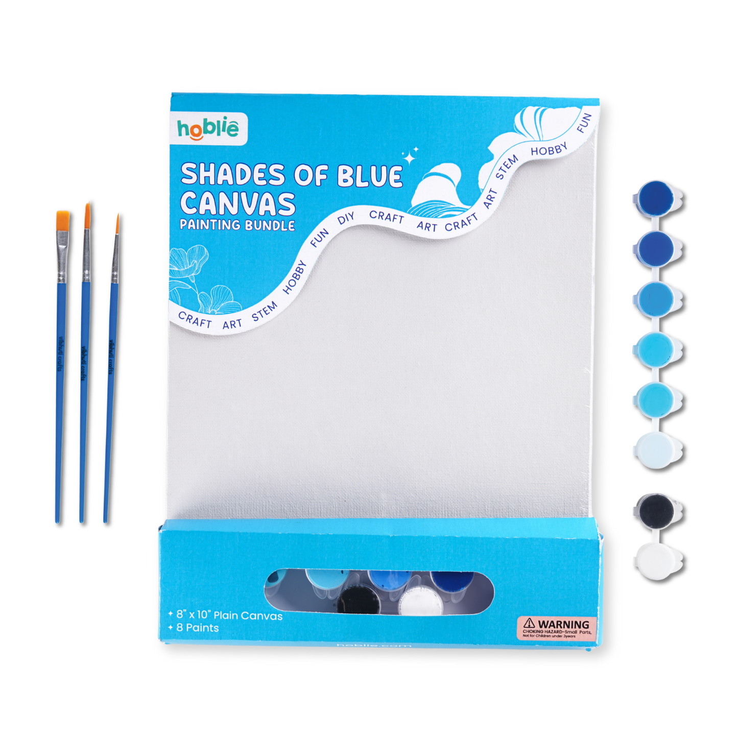 Shades of Blue Canvas Painting Kit for Adults – hoblie
