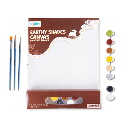 Earthy Shades Canvas Painting Kit for Adults - hoblie