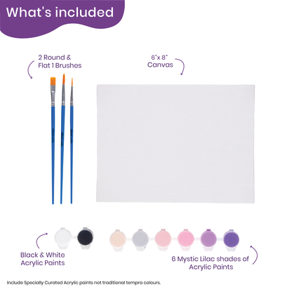 Mystic Lilac Small Canvas Painting Kit for Adults - hoblie