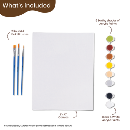 Earthy Shades Canvas Painting Kit for Adults - hoblie
