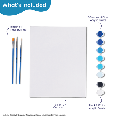 Shades of Blue Canvas Painting Kit for Adults – hoblie