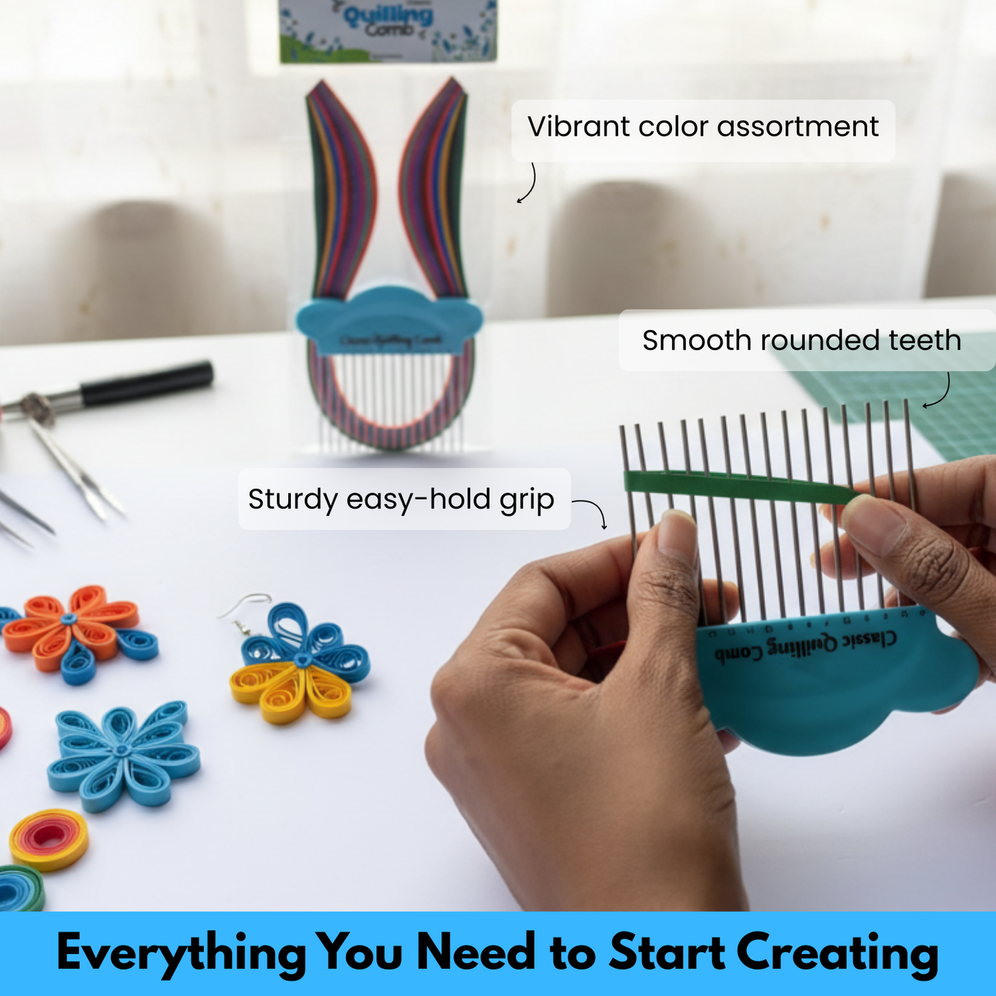 Quilling Comb with Complimentary Paper Strips
