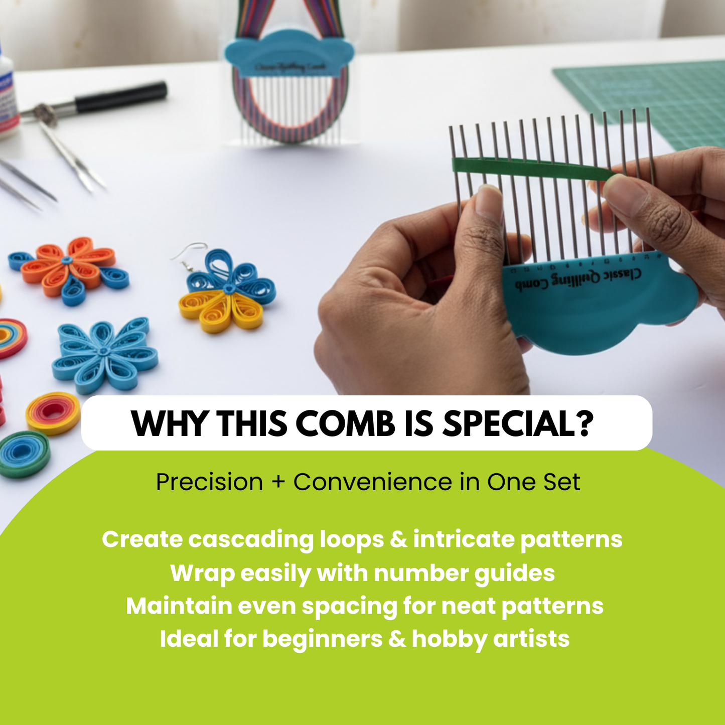 Quilling Comb with Complimentary Paper Strips