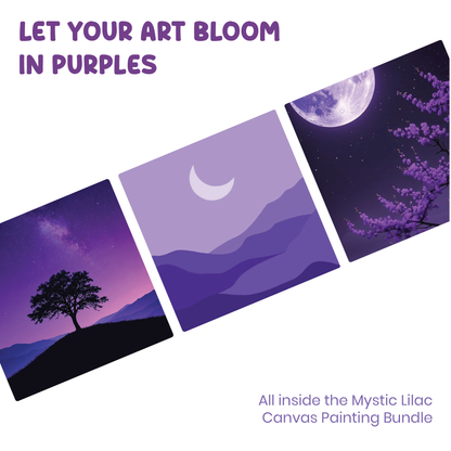 Mystic Lilac Small Canvas Painting Kit for Adults - hoblie