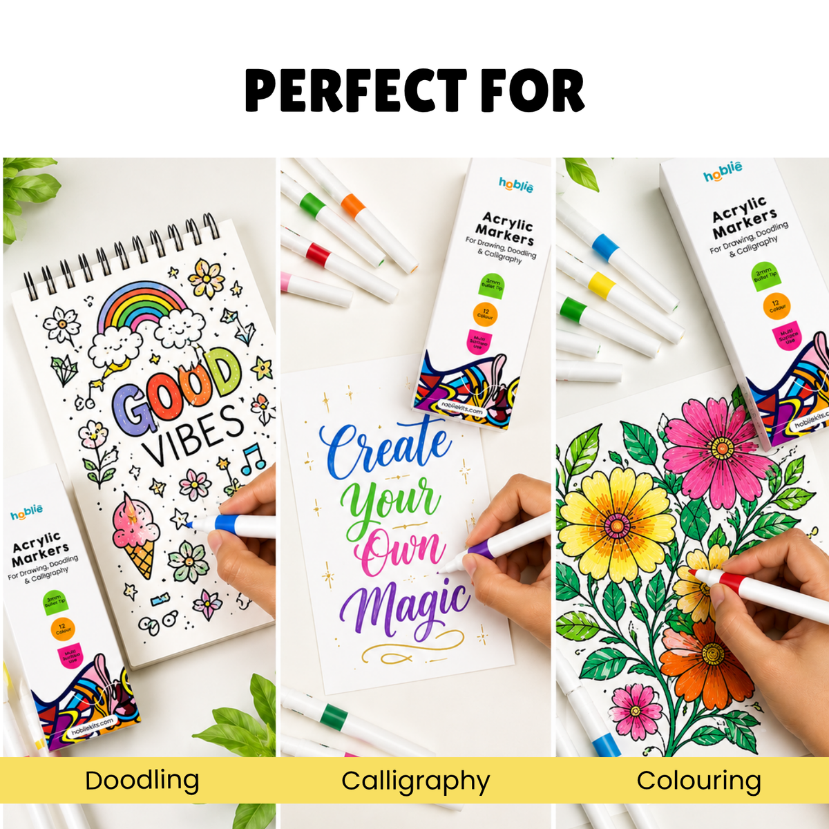 Acrylic Markers Set of 12 - hoblie