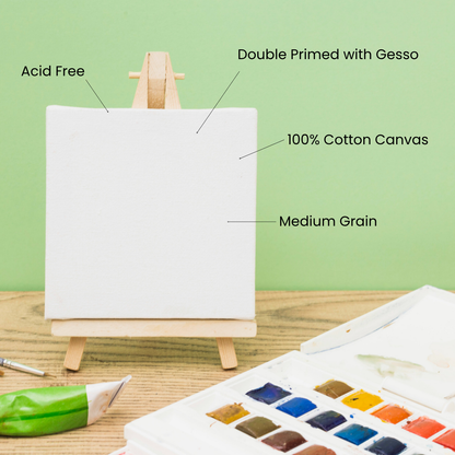 Small Canvas Board Set of 6 (4x4 Inch) | Canvas for Painting