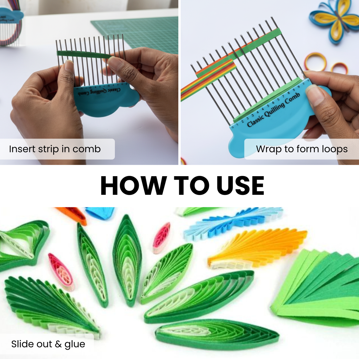 Quilling Comb with Complimentary Paper Strips