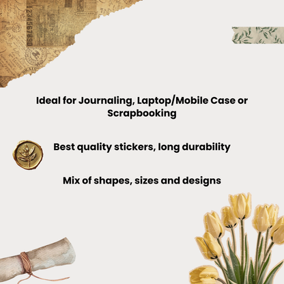Vintage Journal Stickers Set | Aesthetic Stickers - hoblie