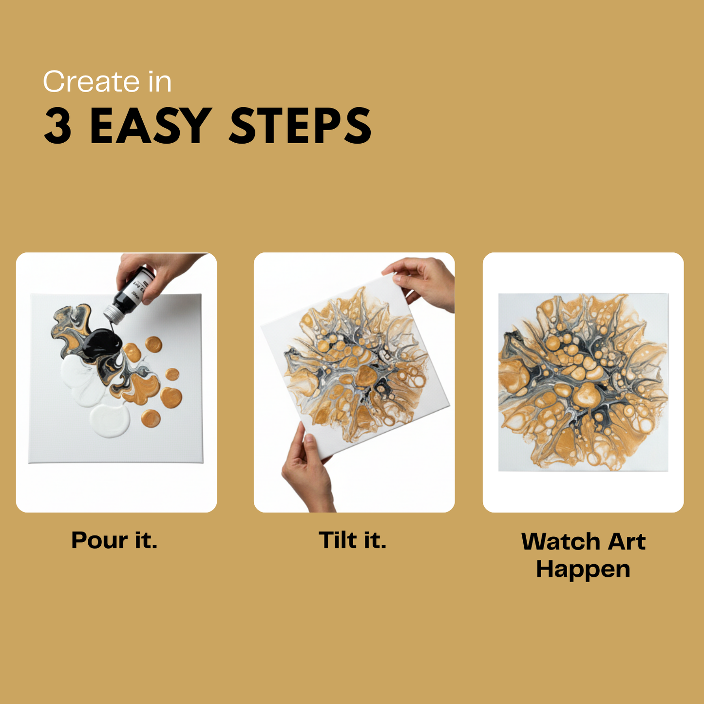 showing 3 easy steps of paints 