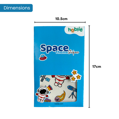 Packaging of space-themed stickers.