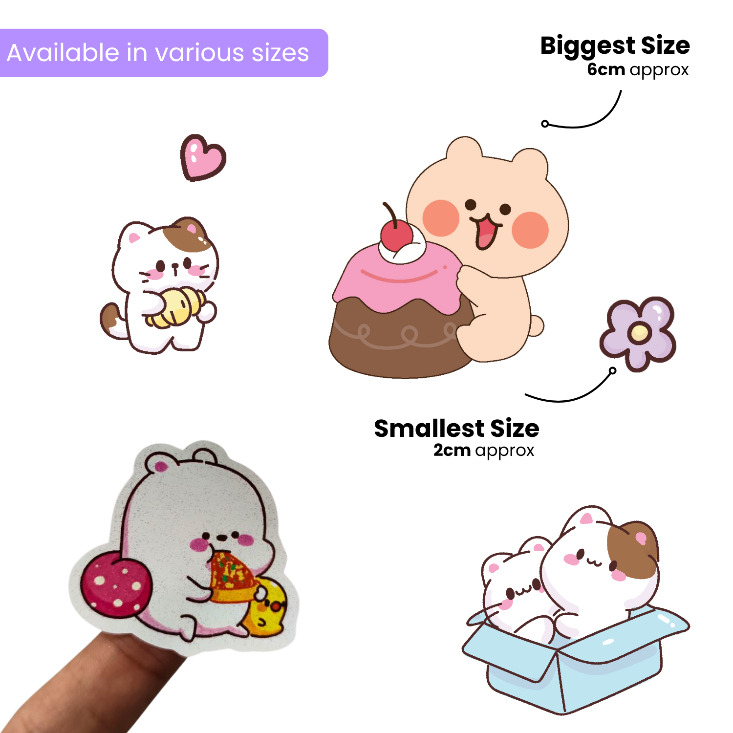 Set of  stickers in various sizes 