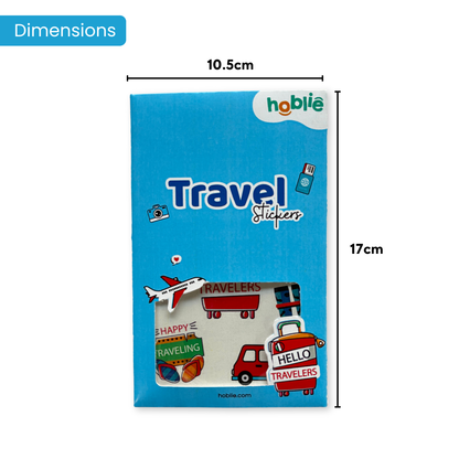  travel stickers packaging with dimensions 
