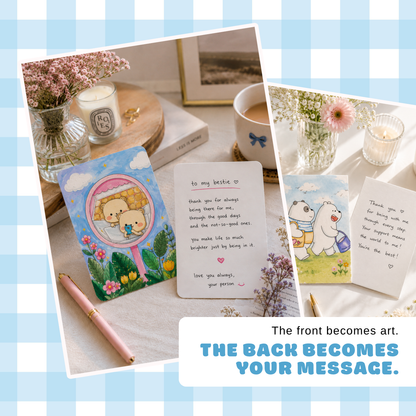 Cute Friendship Message Cards | Personalized Artwork | Thoughtful Gift Idea