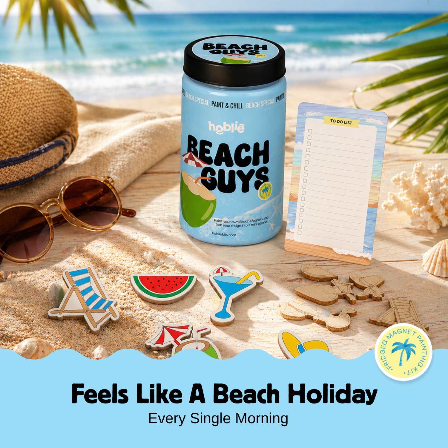displaying kit in beach