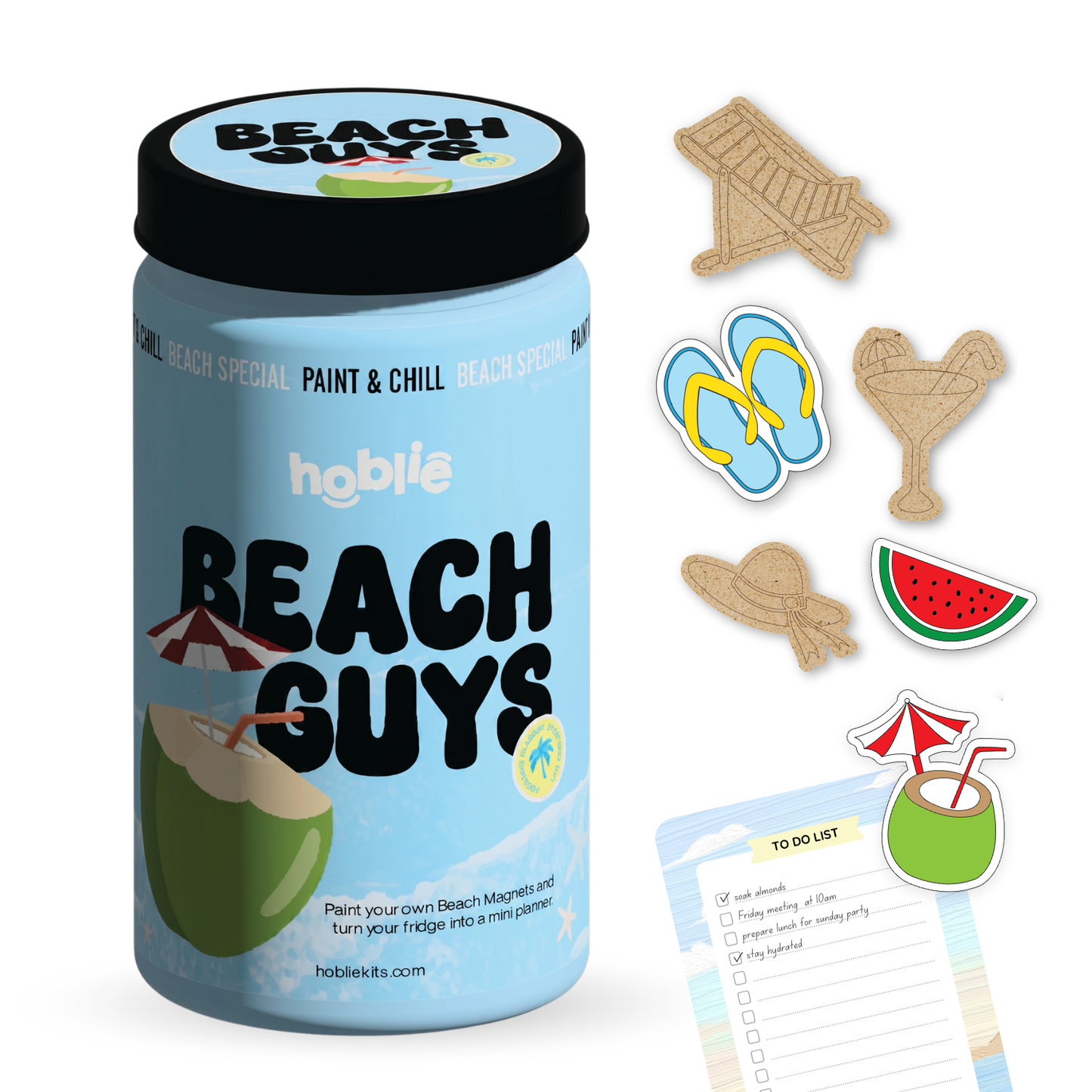 jar of beach guys magnet painting kit for adults 