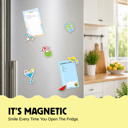 fridge magnet displayed on the fridge with to-do list