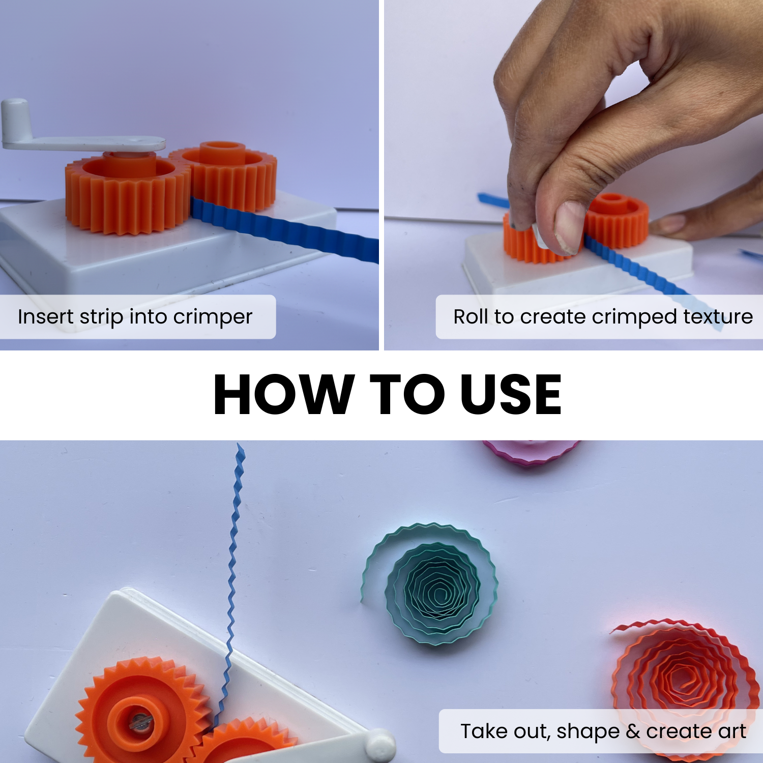 steps to  use quilling crimper 