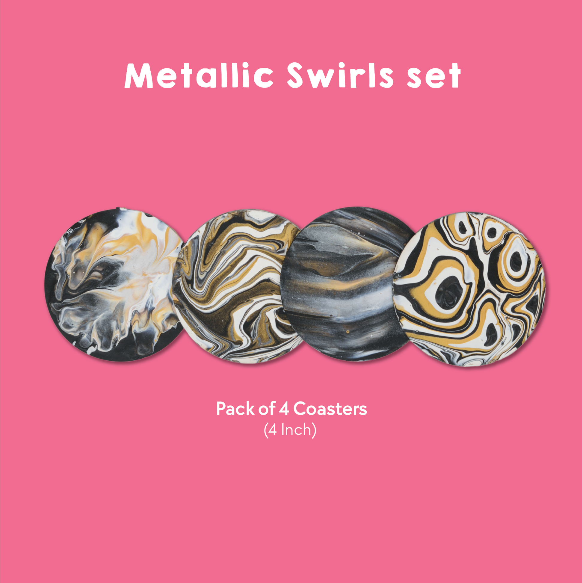 metallic pour painting coasters pack of 4. The best DIY Kits for Adults - india
