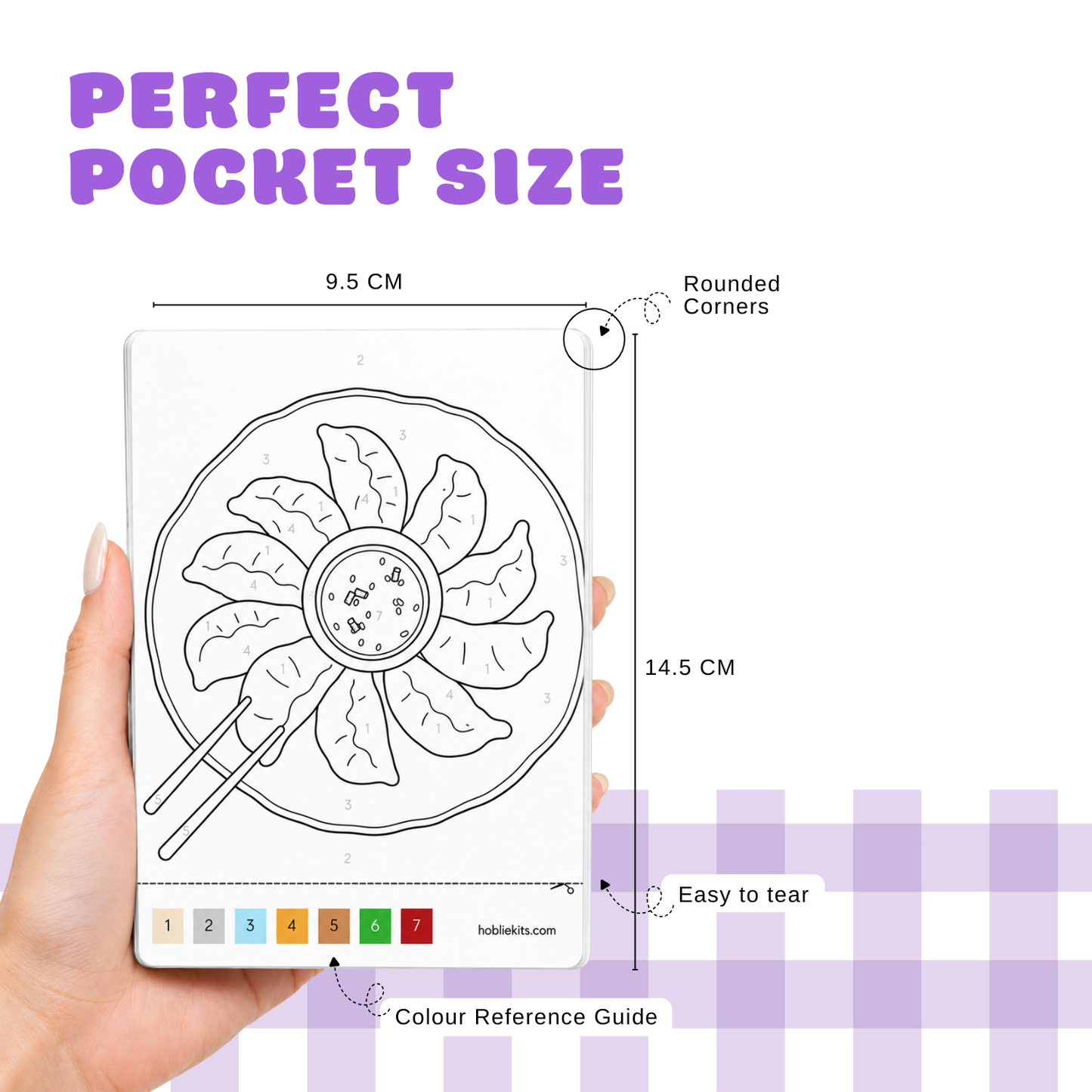 Pocket size paint by number card with colour guide, portable painting activity card for beginners, adults and creative hobby lovers
