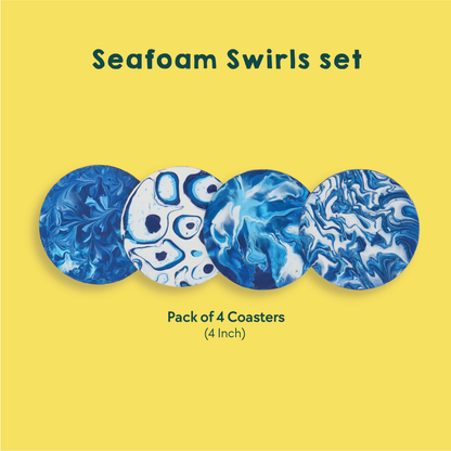 ocean-themed DIY pour painting coaster set of 4. The best DIY Kits for Adults - india