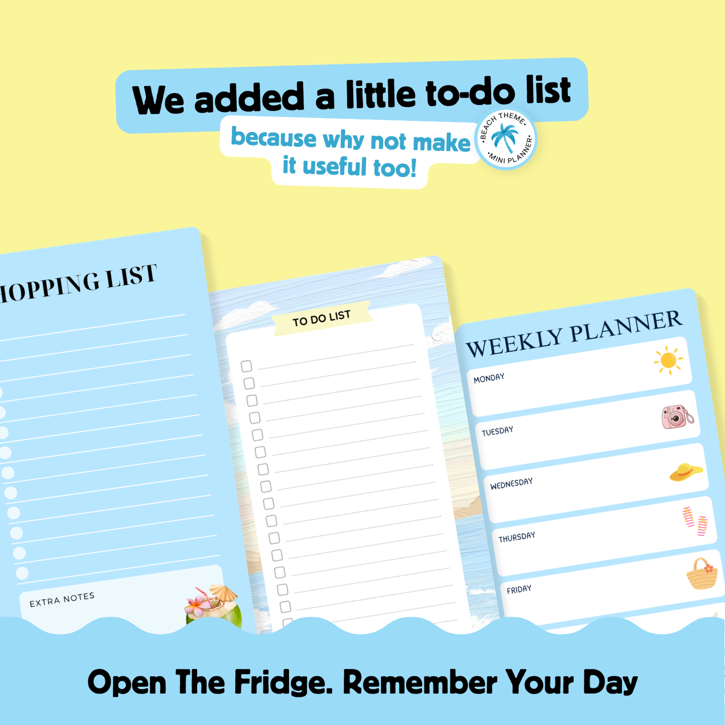 featuring three designs of to-do planner